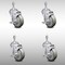 Service Caster 5 Inch SS Gray Polyurethane Wheel Swivel 10mm Threaded Stem Caster Set Brake SCC-SSTS20S514-PPUB-TLB-M1015-4 - alternate 1